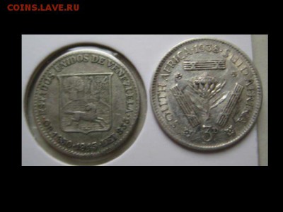 ФРГ-5марок1974,Юж.Африка 3 п ,1938г.,Венесуэла 25ц. 1945г. - монеты 341
