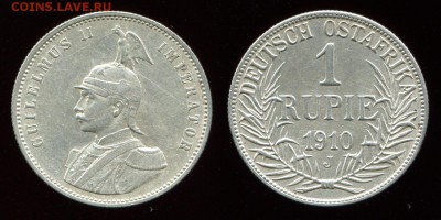 Германская Восточная Африка 1 рупия 1910J, оценка - _1rupDOA1910J