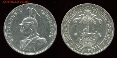 Германская Восточная Африка 1 рупия 1910J, оценка - _1rupDOA1890