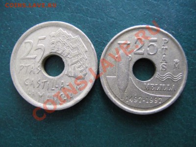Испания17.4. 25 песет 1996-25р17.5. 25 песет 1997-25р - IMG_4618