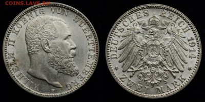 ФИКС - 2, 3 и 5 марок Веймар  ---04-12-16 в 23-00--- - Вюртемберг_2марки1914