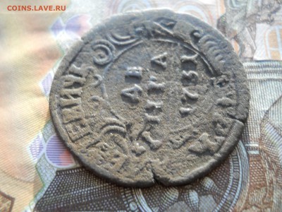 Денга 1731 года перечекан с копейки Петра 1 - DSCN0037.JPG