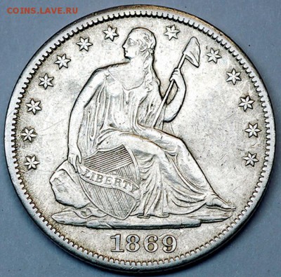 США_полдоллара (50 центов) 1869. Серебро; до 02.12_22.23мск - 12737