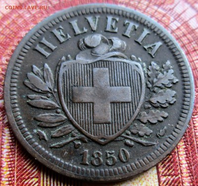 ШВЕЙЦАРИЯ 2 раппена 1850, 1 раппен 1898 ХОРОШИЙ. - 015 — копия.JPG