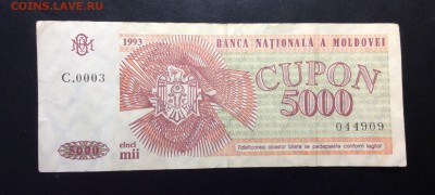 Молдова 5000 купон 1993 г - image