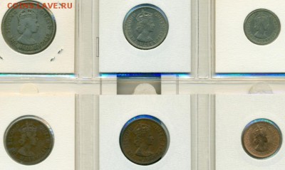 Британский Кипр 6 монет 1955 - 56 гг. до 9.12 23-00 - Кипр милл 2 (1)
