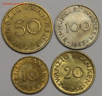 10, 20, 50, 100 франков Саар 1954 - 1955 до 08.12 - IMG_1201.JPG