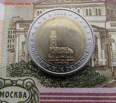2 евро 2008 Германия Федер.земли:Церковь св.Михаила,Гамбург - IMG_2923.JPG
