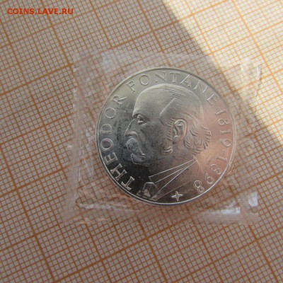 ФРГ 5 марок 1969 G 150л со дня рожд Теодора Фонтана - 1