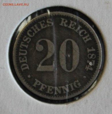 С 1 руб. КАЙЗЕРРЕЙХ 20 пфеннигов 1874г."В"до 10.12 в 22-00 - IMG_3862.JPG