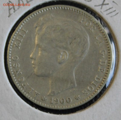 С 1 руб. ИСПАНИЯ 1 песета 1900г. АЛЬФОНСО-XIII до 10.12 в 22 - IMG_3868.JPG