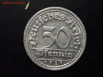 Веймарская респ. 50 пфеннигов 1921г J - image