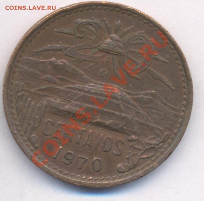 Мексика 20 центаво.1970 г.  До 10.01.11 г. 20-00 МСК. - Мексика 20.2