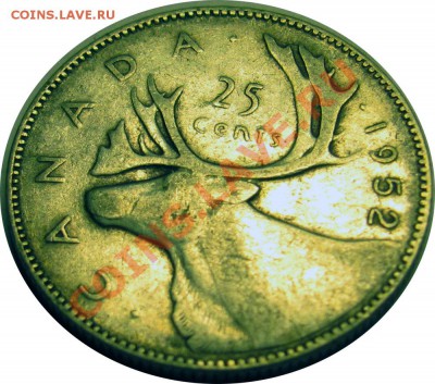 L86 Канада куотер 25¢ 1952 до 12.01 в 22°° - L86 25c Canada 1952 Low rel_2