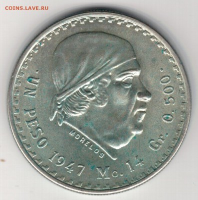 Ag Мексика песо 1947 до 12.12.16 в 22.00мск (Д156) - 5-м47а