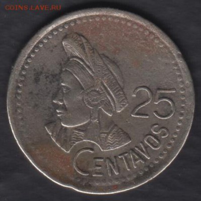 Гватемала 25 центаво 1995 до 8.12.2016 21-00 - Гватемала а