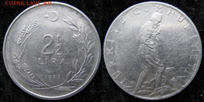 16.Разная инострань по фиксу - 16.21. -Турция 2,5 лиры 1978    421