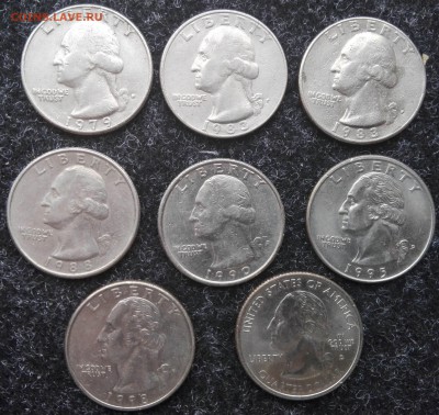 24 монеты США. 5, 10 и 25 центов. - 5