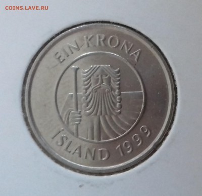ИСЛАНДИЯ 1 крона 1999 aUNC до 10 дек. 22-00 мск - ИСЛАНДИЯ 1 крона 1999 20161208_160917