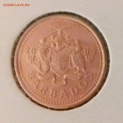 Герб - БАРБАДОС 1 цент 2005 20161208_175904