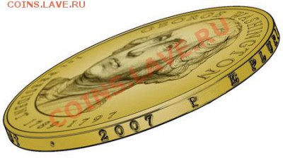 США 1 доллар Президент Вашингтон в  UNC  до 23.00 09.01 МСК - Presidential_Dollars_Coin_E