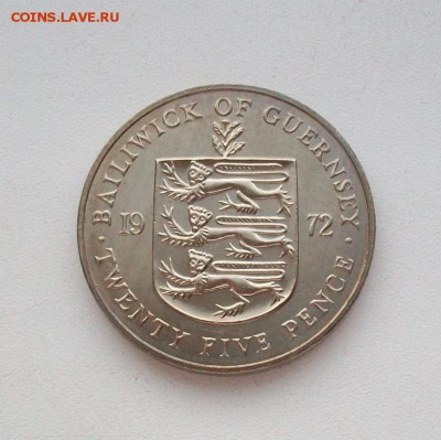 Крона (шайба) Гернси 25 пенсов 1972 Купидон 25 лет Свадьбы - 100_6180
