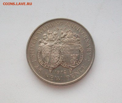 Крона(шайба) Гибралтар 25 пенсов 1972 25 лет свадьбы Елизаве - 100_6205