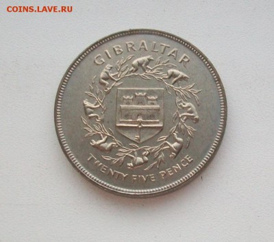 Крона(шайба) Гибралтар 25 пенсов 1977 25 лет правления Елиза - 100_6188