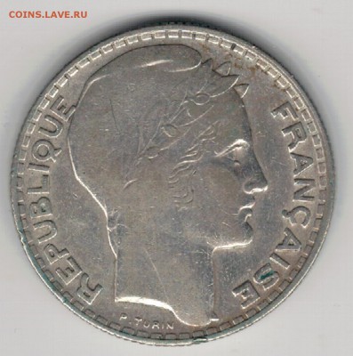 Ag ФРАНЦИЯ 10 ФРАНКОВ 1930 ДО 15.12.16 В 22.00МСК (Д151) - 5-ф10ф30