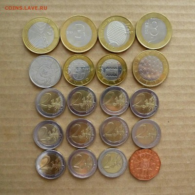Большой лот юбилейки ЕВРО 5-3-2,5-2 евро (см.описание) до 15 - P1060989