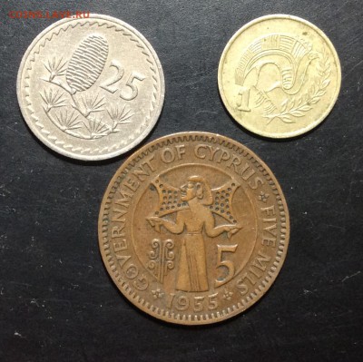 Кипр 3 монеты 1955-1983 гг - image