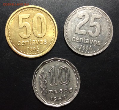 Аргентина 3 монеты 1963-1996 гг - image