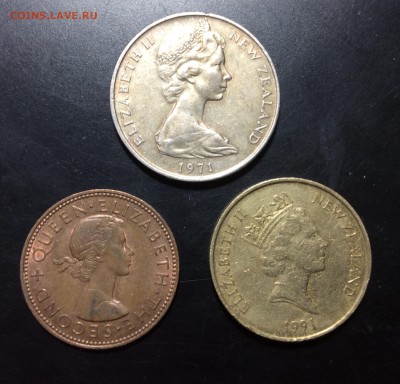 Новая Зеландия 3 монеты 1962-1991 гг - image