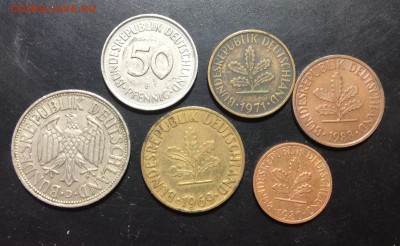 ФРГ 1 DM 50,10,5,2,1 pf 1969-1988 гг - image