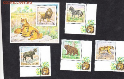 Молдова 2001 фауна 4м+блок - 144