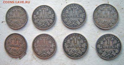 1 марка Германия 19-20 век 8 шт разные - 1 марка-1