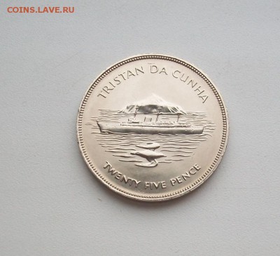 Крона (шайба) !!! Тристан да Кунья 25 пенсов Корабль - 100_6422