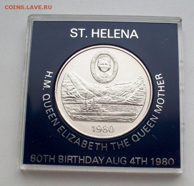 Крона (шайба) Остров Святой Елены 25 пенсов 1980 Корабль - 100_6435