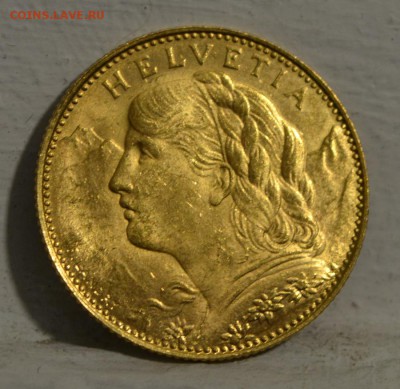 10 франков 1922 года Швейцария. ЗОЛОТО. до 13.12 в 22:11 - 10 франков р