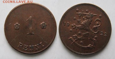 16.Разная инострань по фиксу - 16.35. -Финляндия 1 пенни 1922   5275