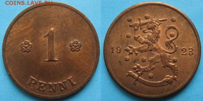 16.Разная инострань по фиксу - 16.36. -Финляндия 1 пенни 1923    3293