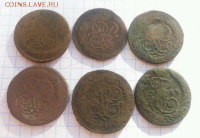 лот монет Елизаветы и Екатерины 2 до 22-00 14.12.16 - 1481449645816