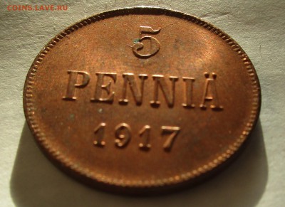 ФИНЛЯНДИЯ 5 пенни 1917. Орёл. ШТЕМПЕЛЬНАЯ. - 054.JPG