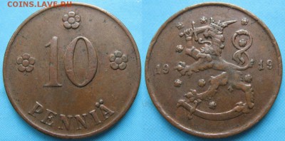 16.Разная инострань по фиксу - 16.59. -Финляндия 10 пенни 1919    5019
