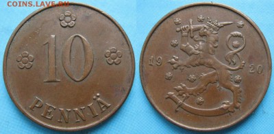 16.Разная инострань по фиксу - 16.60. -Финляндия 10 пенни 1920    5025