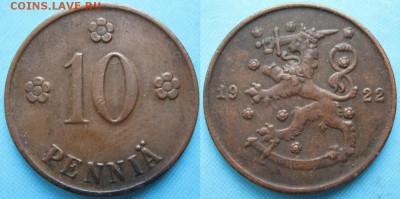 16.Разная инострань по фиксу - 16.62. -Финляндия 10 пенни 1922    5015