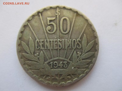 Уругвай. 50 сентесимо 1943 г. с 1 рубля - IMG_0365.JPG