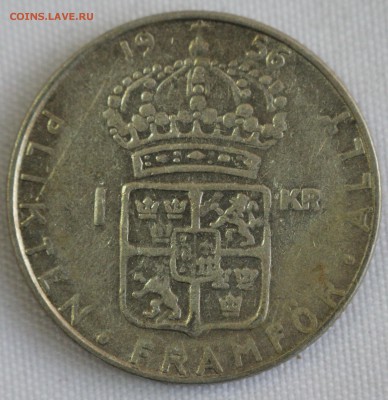 С 1 руб.  ШВЕЦИЯ 1 крона 1956г. ГУСТАВ-VI АДОЛЬФ  до 20.12 - IMG_4051.JPG