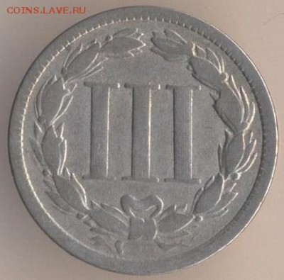 3 цента 1851 знак О - 185