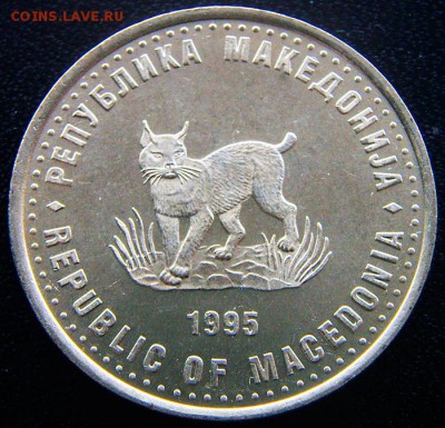 Македония_5 динаров 1995 "Рысь"; до 15.12_22.34мск - 12830